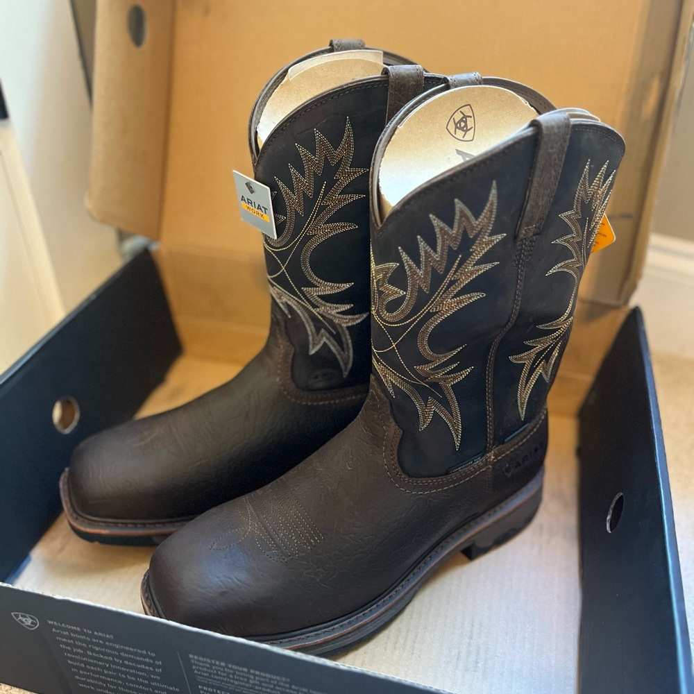 Ariat WorkHog H2O Composite Toe Work Boots in box